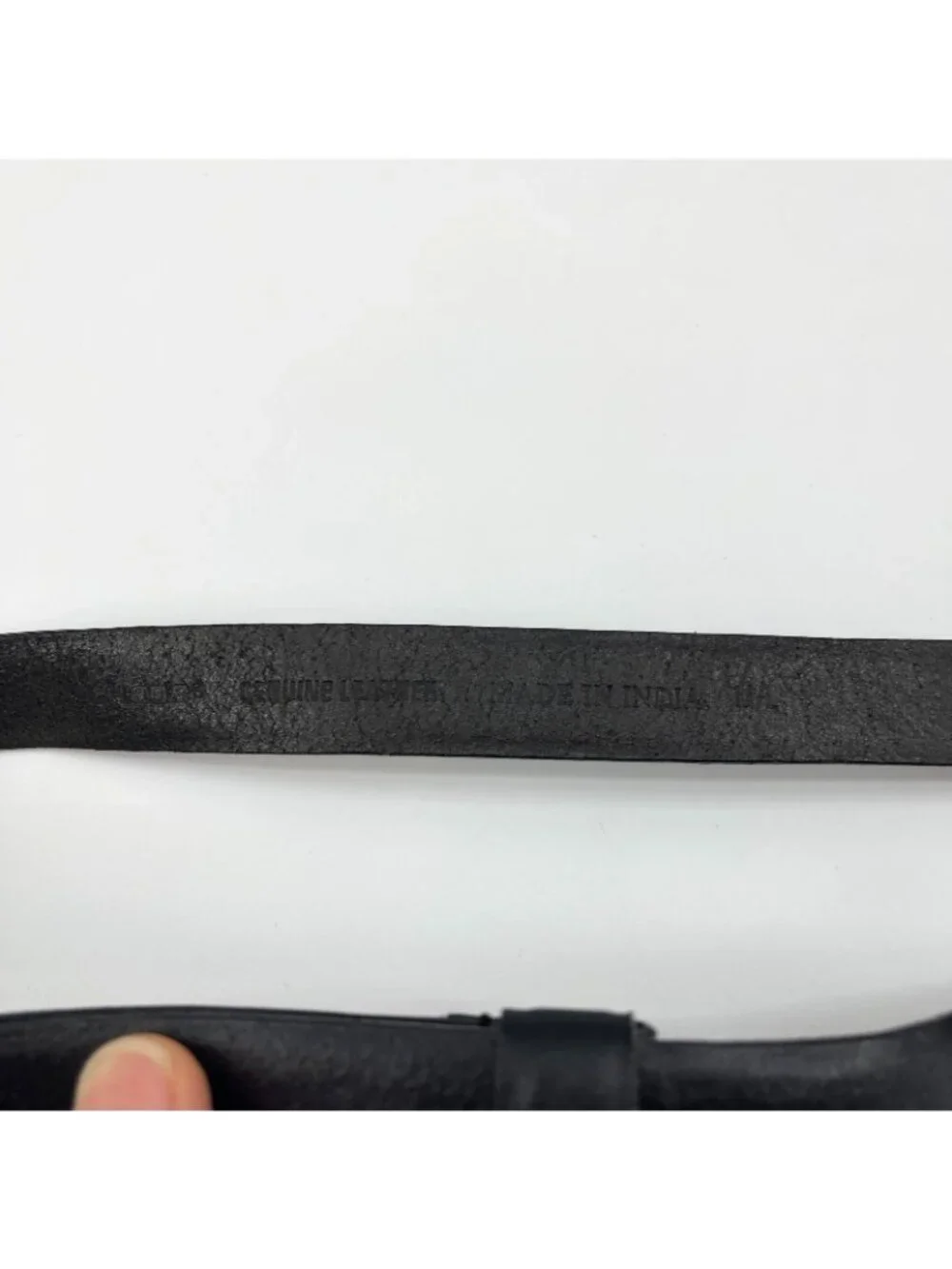 Vintage Chicos Women's M/L Black Leather Adjustable Hammered Brass Buckle Belt